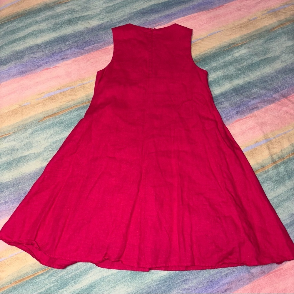 Maeve 100% Linen Melbourne Swing Dress size XS pink Anthropologie dress - Picture 8 of 11
